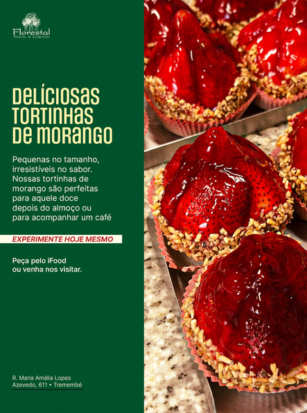 Tortinhas de morango da Padaria Florestal